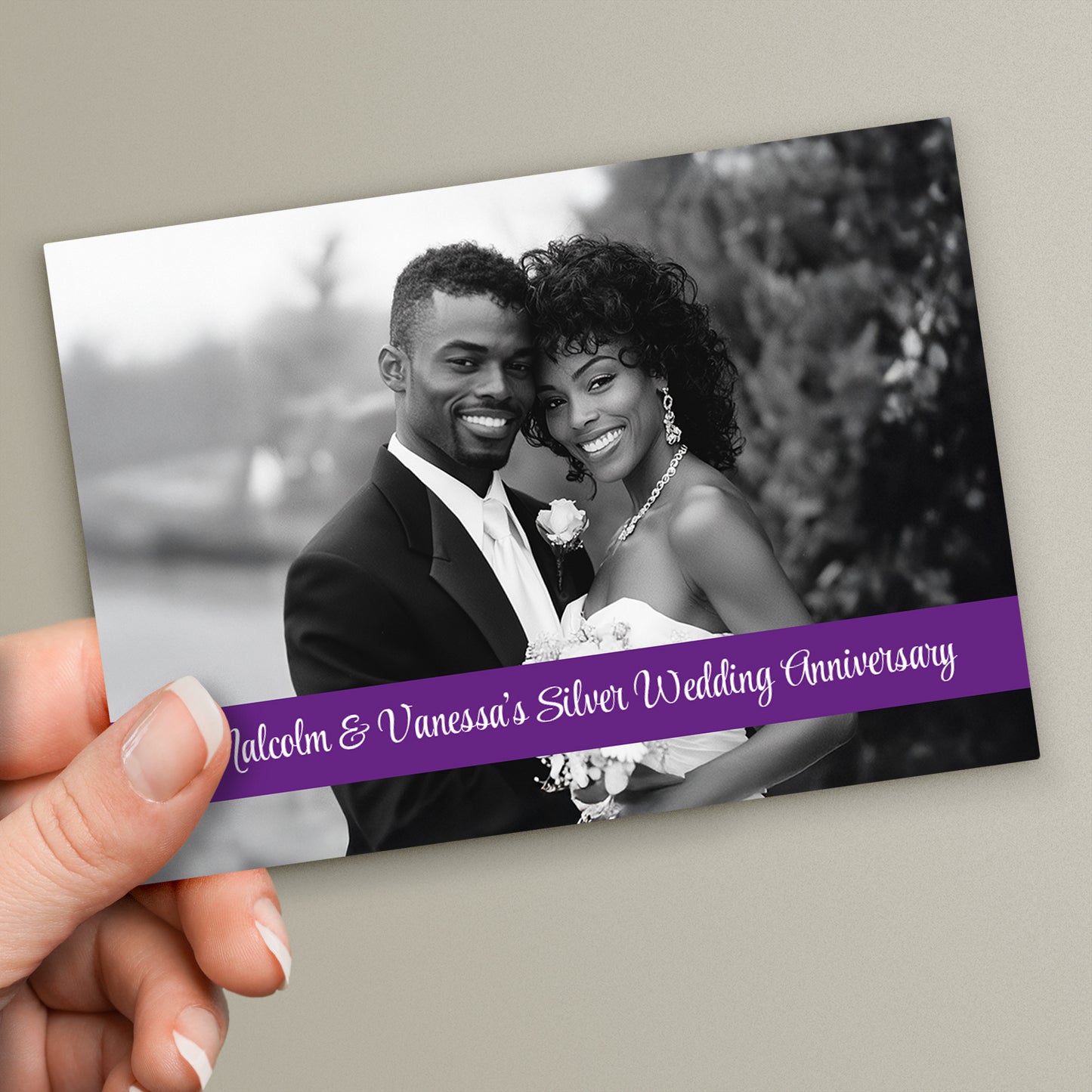 Upload Your Own Image with Text Band Postcard - Engagement - A6