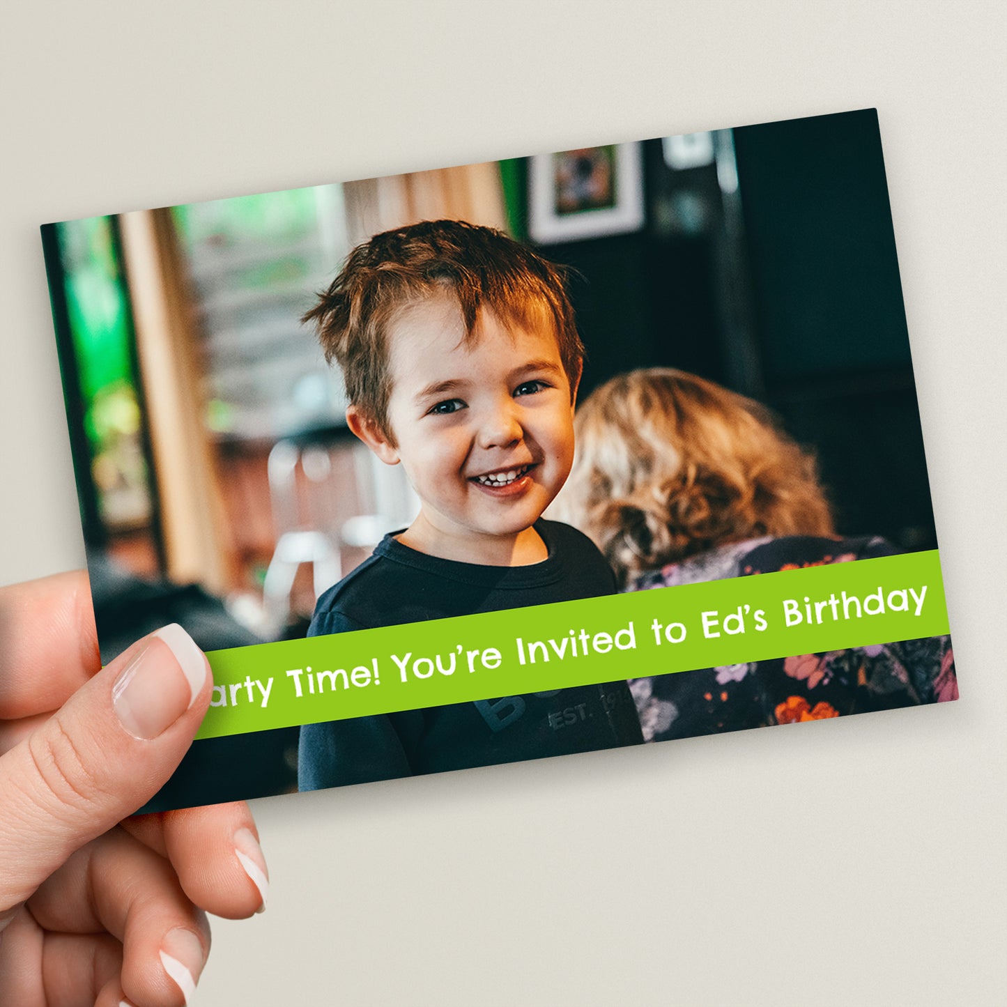 Upload Your Own Image with Text Band Postcard - Engagement - A6