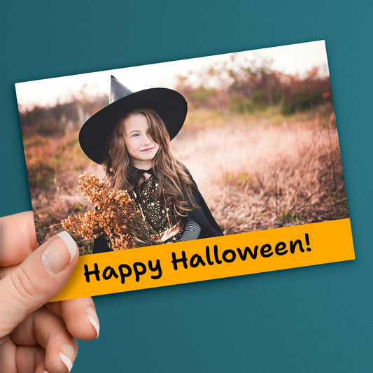 Upload Your Own Image with Text Band Postcard - Halloween - A6