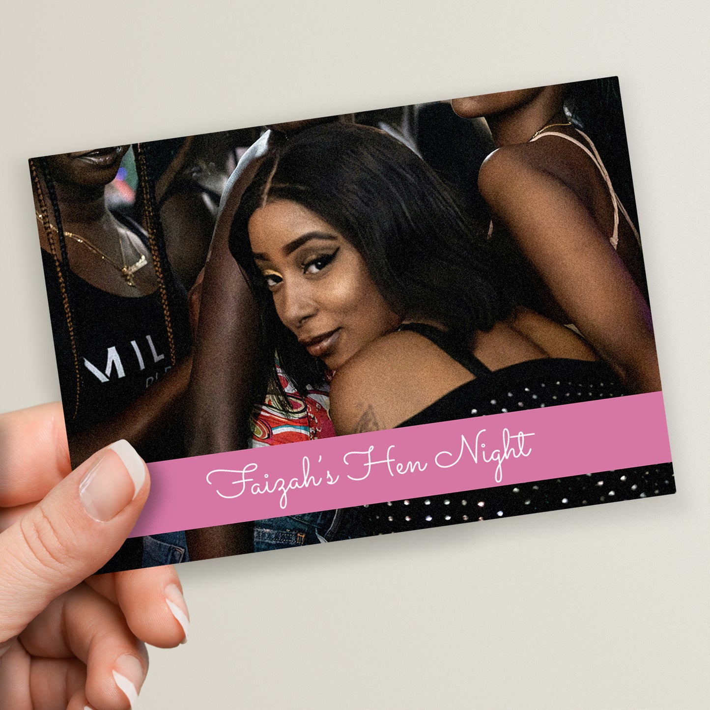 Upload Your Own Image with Text Band Postcard - Engagement - A6