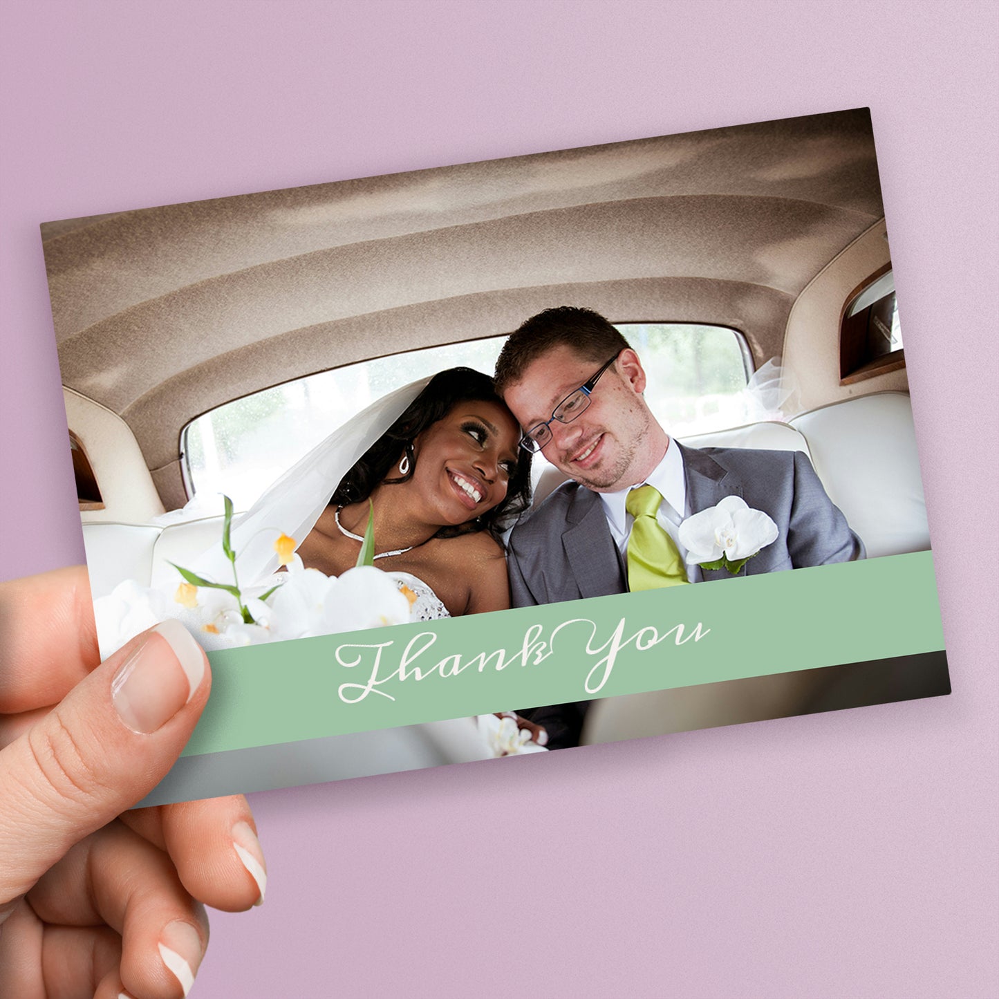 Upload Your Own Image with Text Band Postcard - Engagement - A6