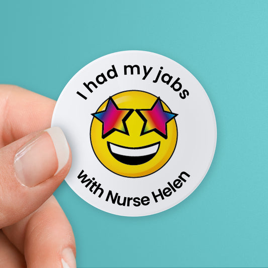 35 Personalised Bubblegum Scented Emoji Stickers - Nurse - 37mm