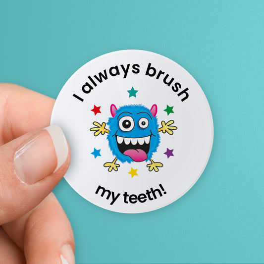 35 Personalised Bubblegum Scented Monster Stickers - Dentist - 37mm