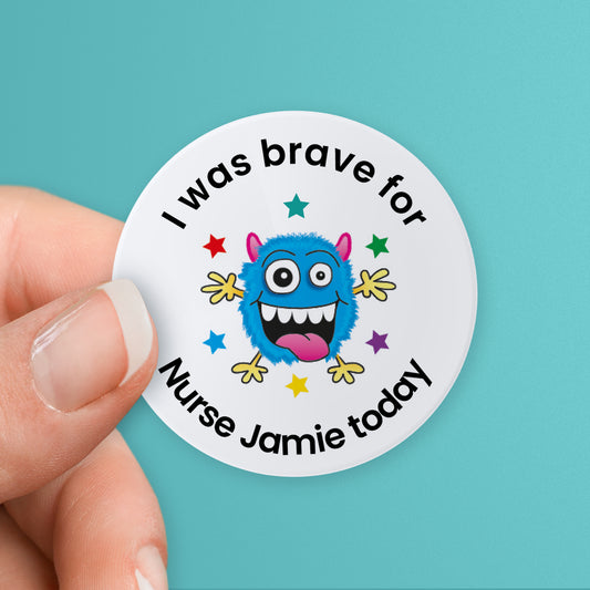 35 Personalised Bubblegum Scented Monster Stickers - Nurse - 37mm