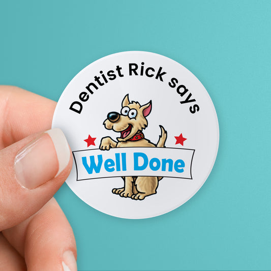 35 Personalised Bubblegum Scented Character Stickers - Dentist - 37mm