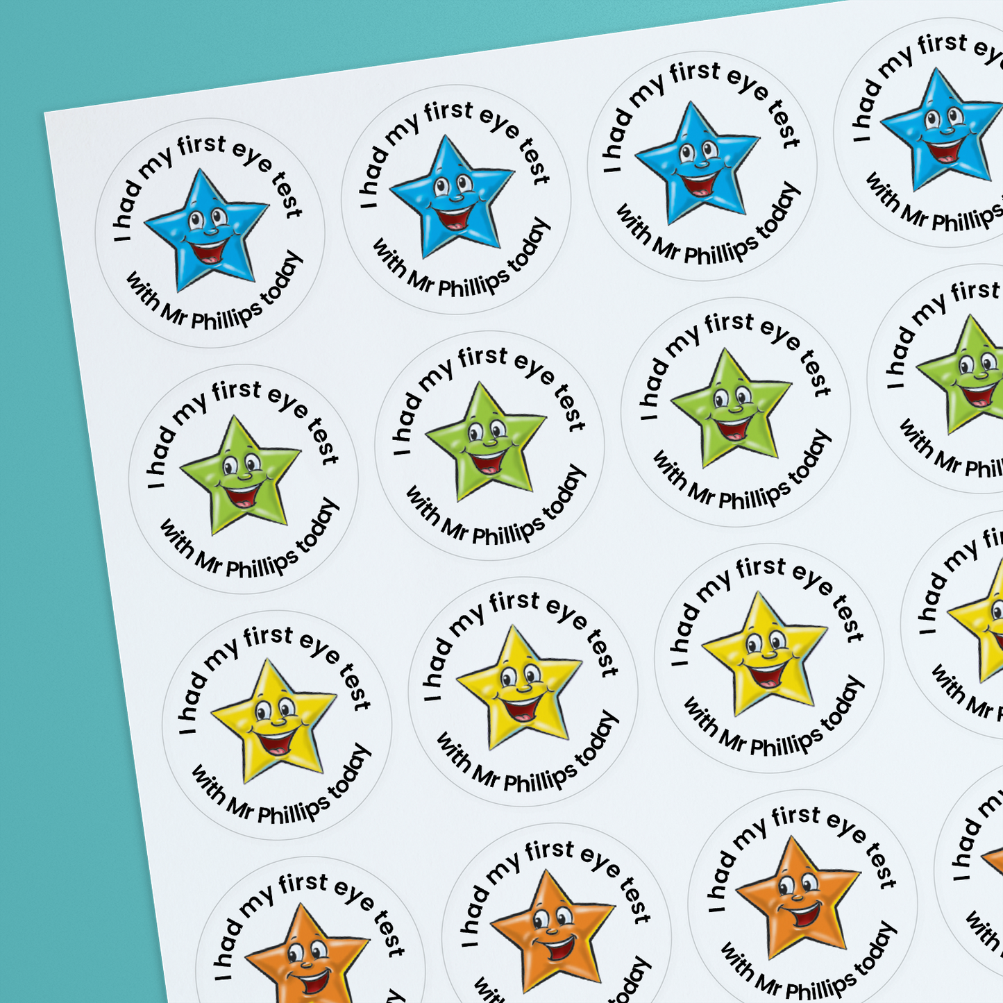 35 Personalised Jellybean Scented Star Stickers - Paramedic - 37mm
