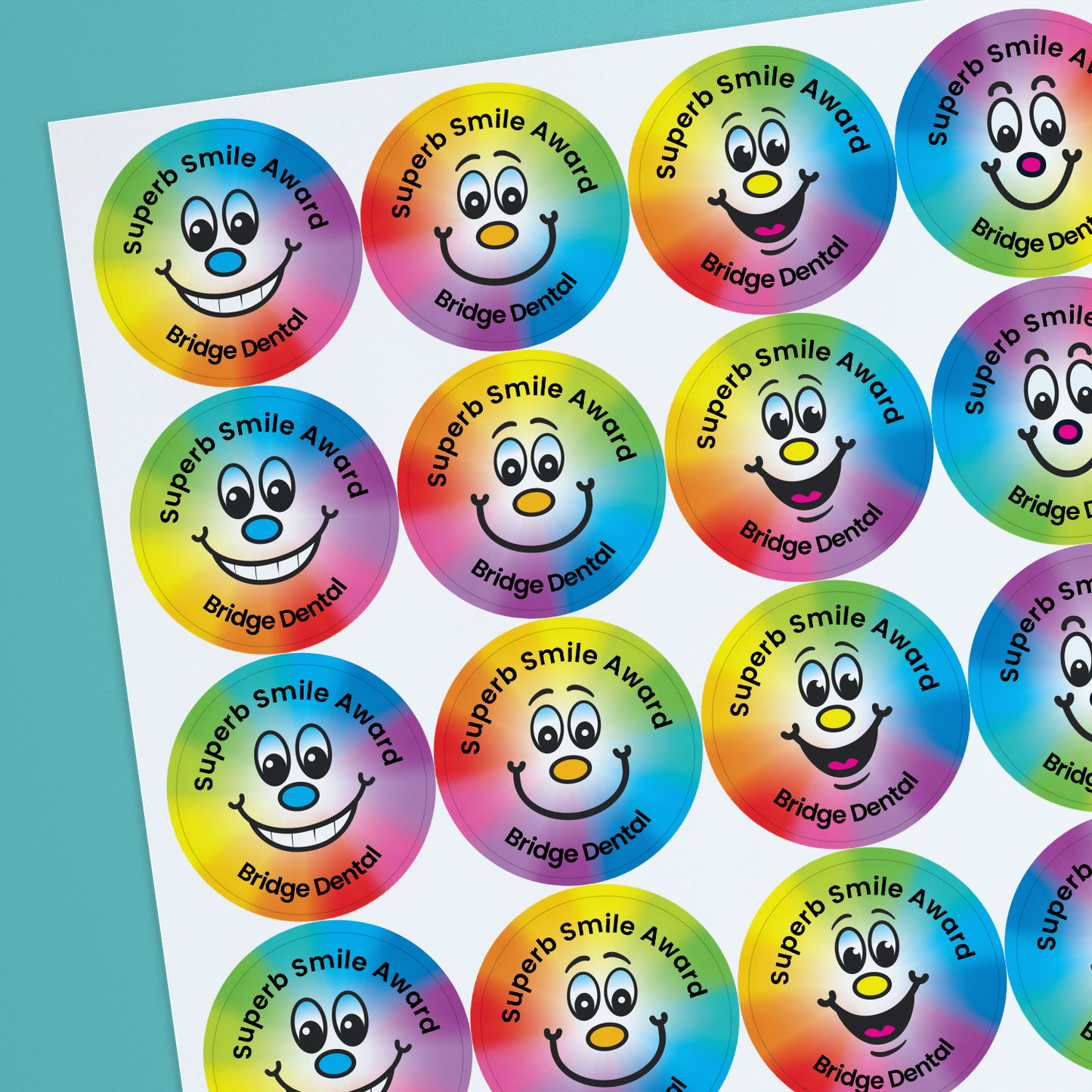 35 Personalised Sweet Shop Scented Rainbow Smile Stickers - Paramedic - 37mm