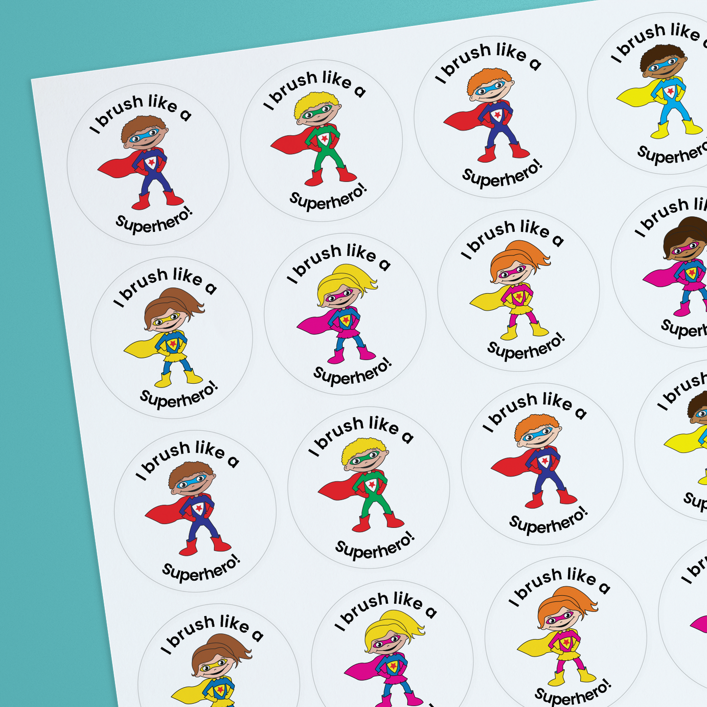 35 Personalised Sherbet Scented Super Hero Stickers - Nurse - 37mm