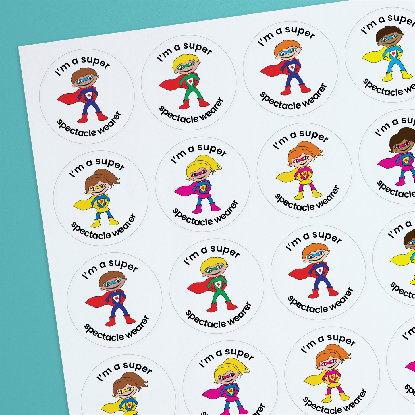 35 Personalised Sherbet Scented Super Hero Stickers - Nurse - 37mm