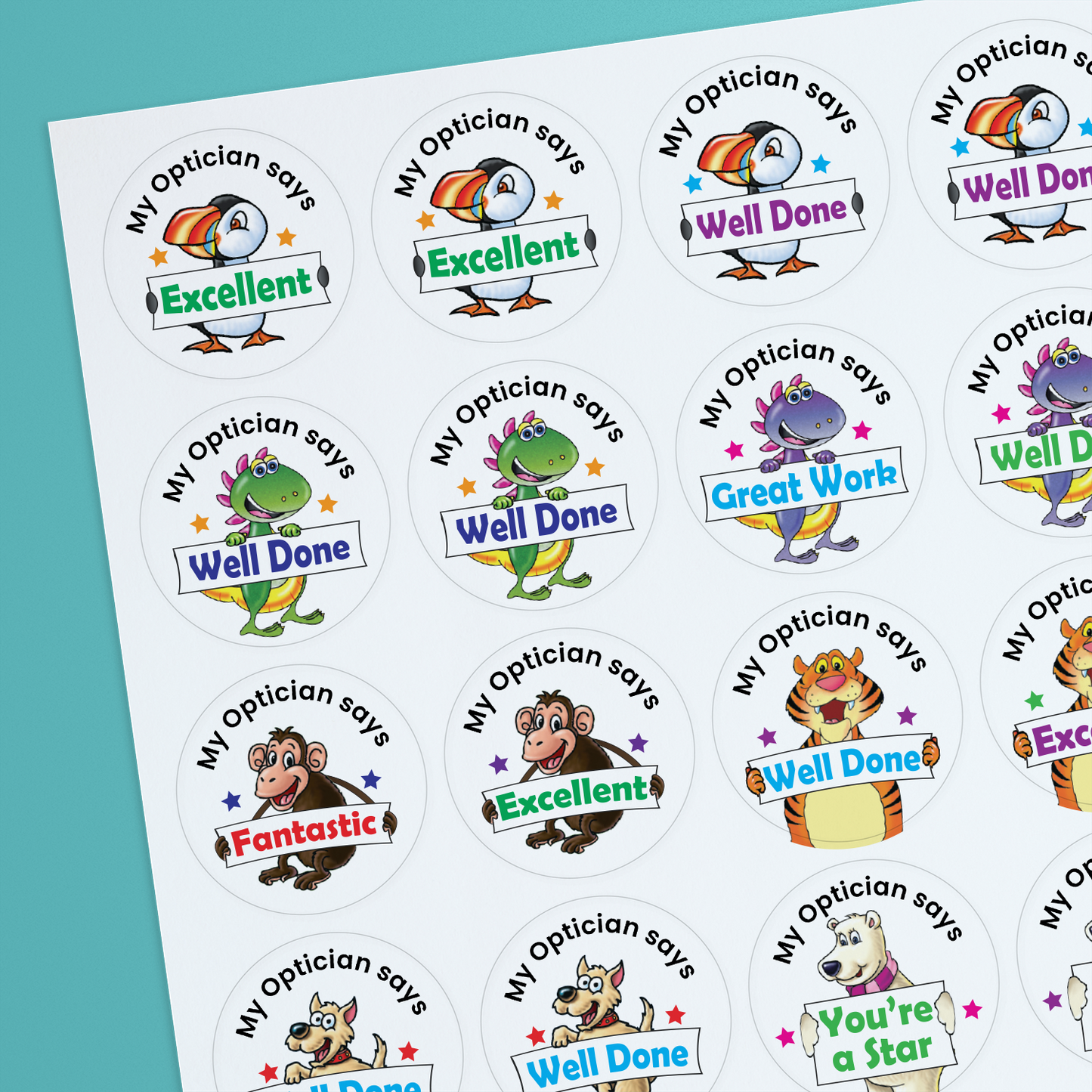 35 Personalised Bubblegum Scented Character Stickers - Dentist - 37mm
