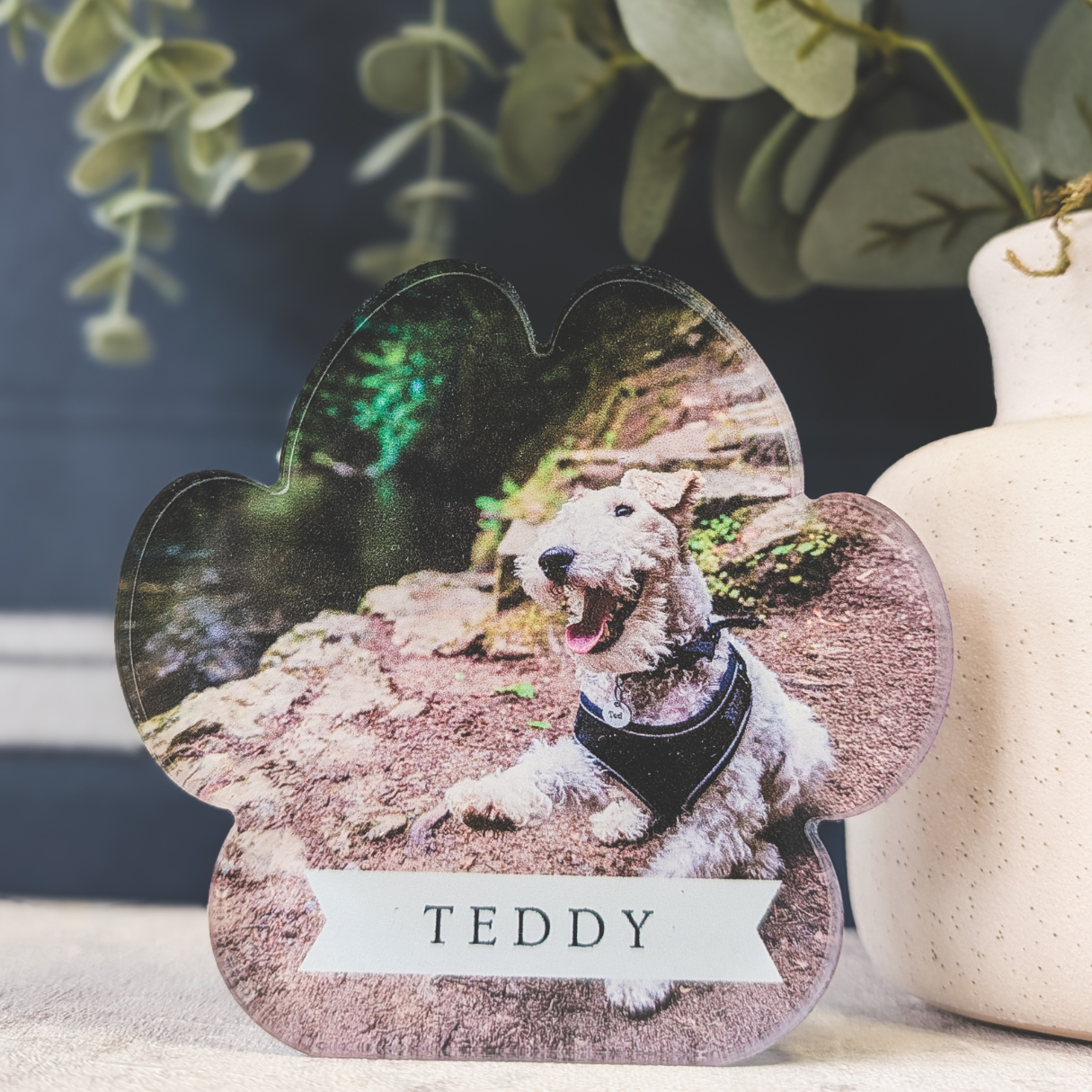Personalised Photo Freestanding Paw Block - 100mm