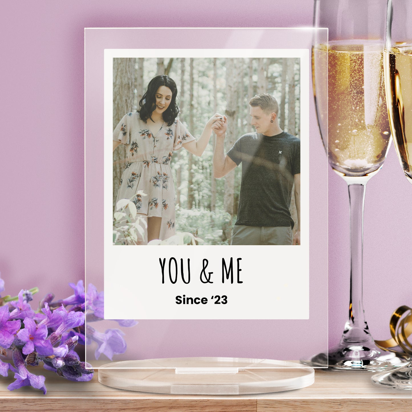 Personalised Polaroid Photo Upload Plaque - Valentine's Day - 140mm X 100mm