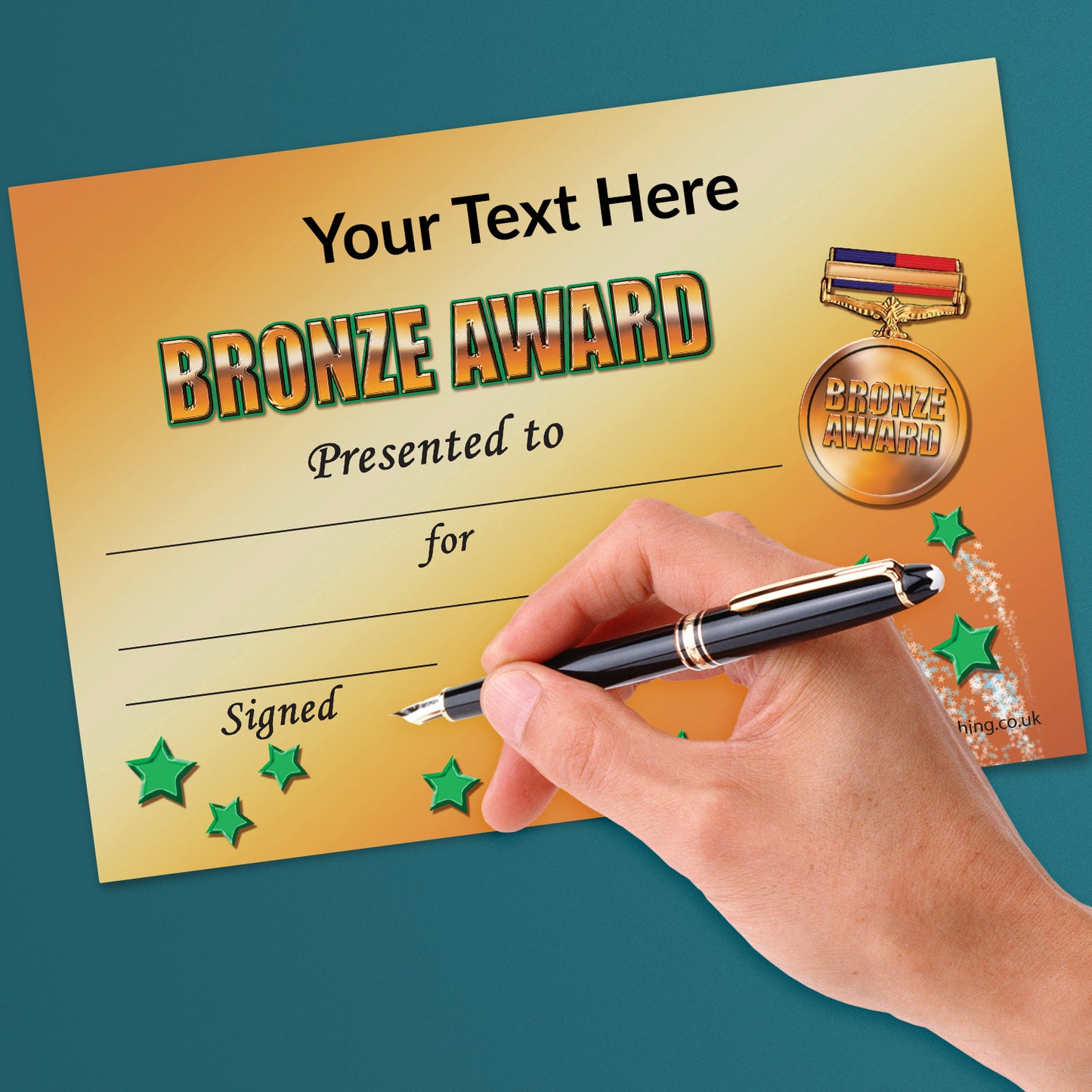 Personalised Bronze Award Certificate - A5
