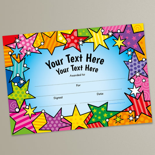 Personalised Star Border Certificate - A5