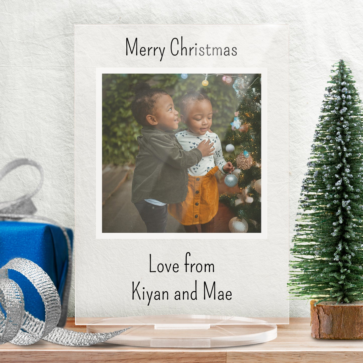 Personalised Square Photo Upload Plaque - Engagement - 140mm X 100mm