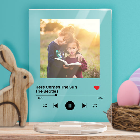 Personalised Music Photo Upload Plaque - Easter - 140mm X 100mm