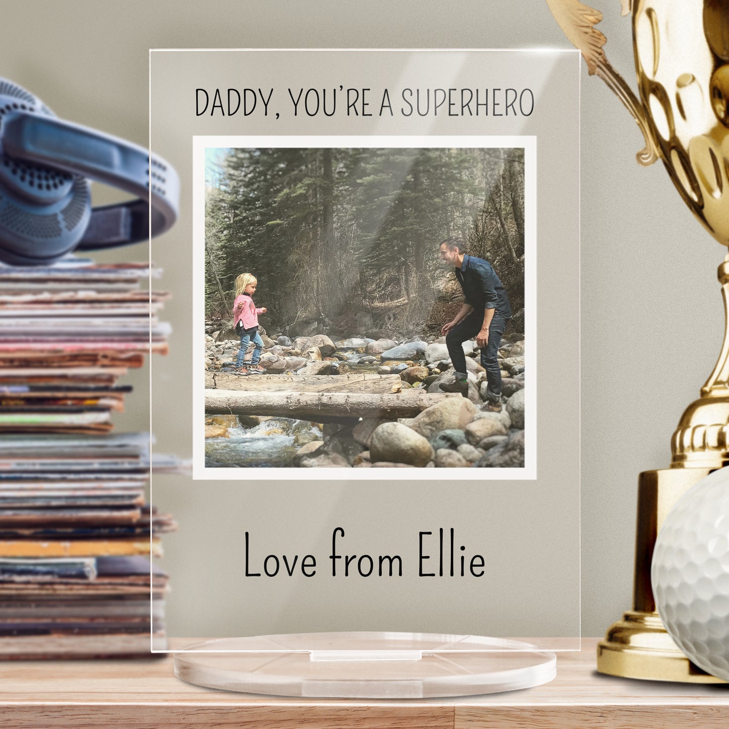 Personalised Square Photo Upload Plaque - Engagement - 140mm X 100mm