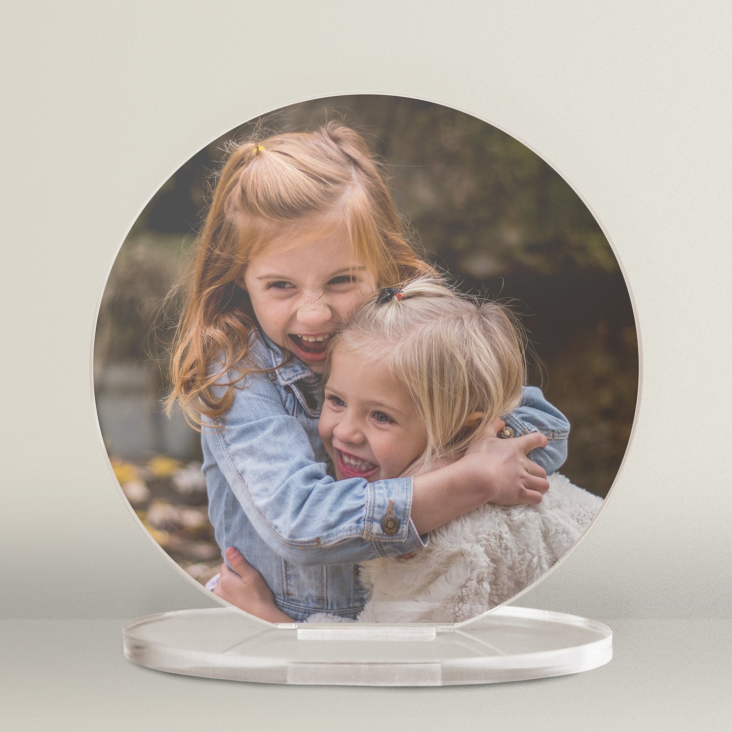 Personalised Full Photo Upload Circle Plaque - Engagement Gift - 100mm