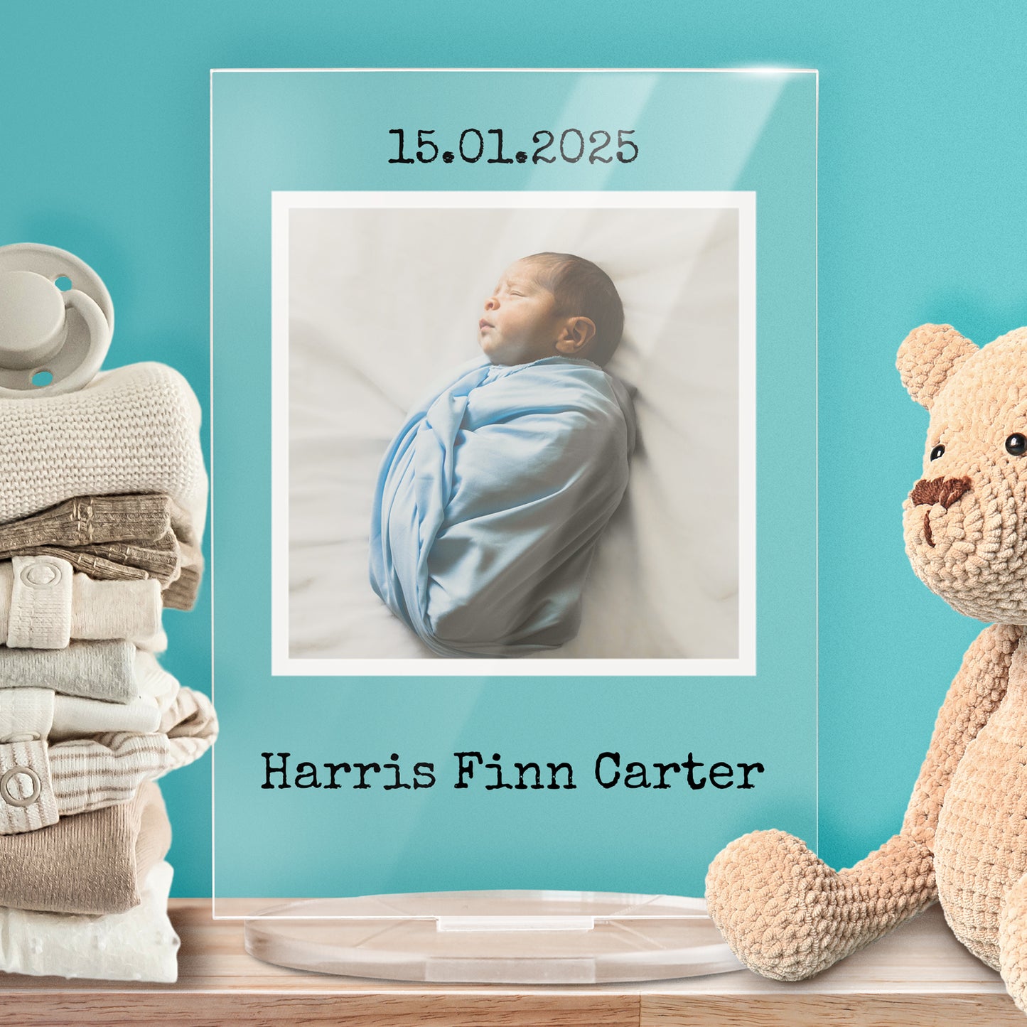 Personalised Square Photo Upload Plaque - Engagement - 140mm X 100mm