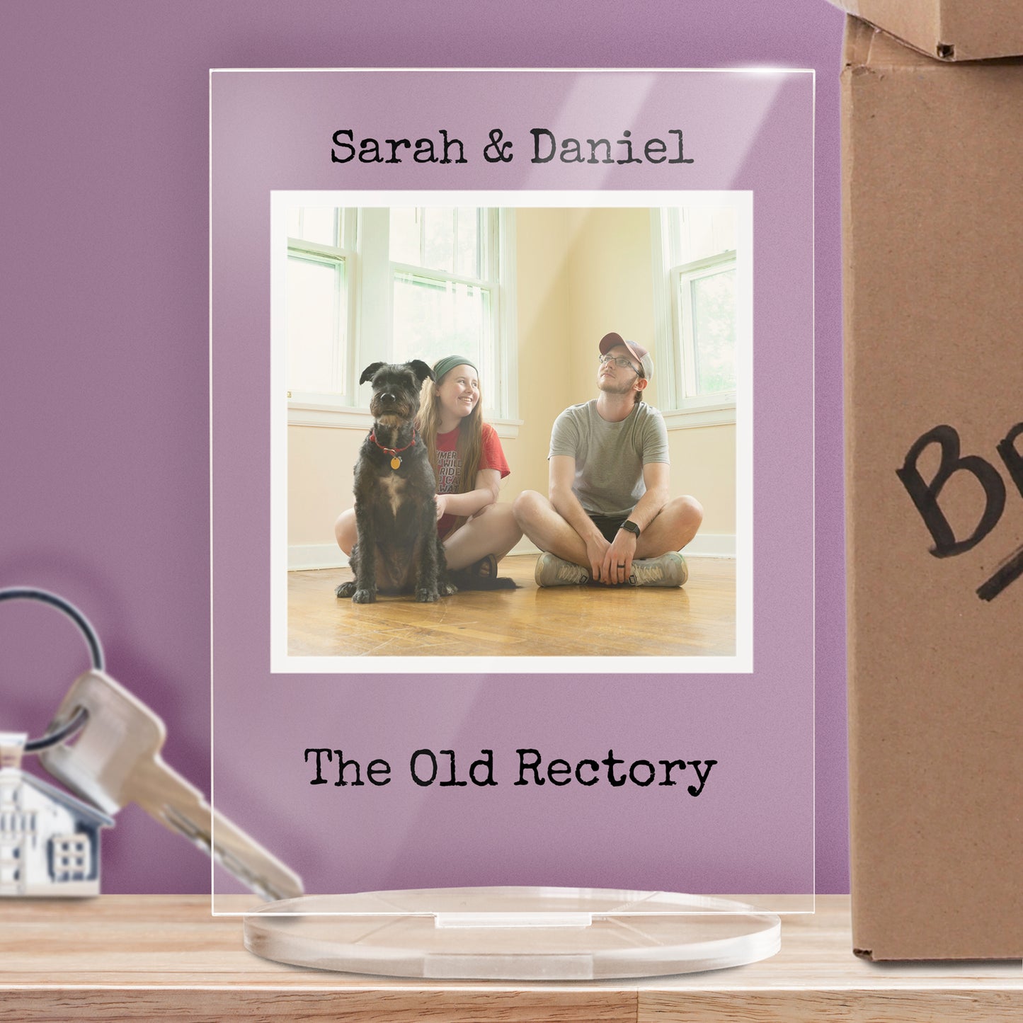 Personalised Square Photo Upload Plaque - Engagement - 140mm X 100mm
