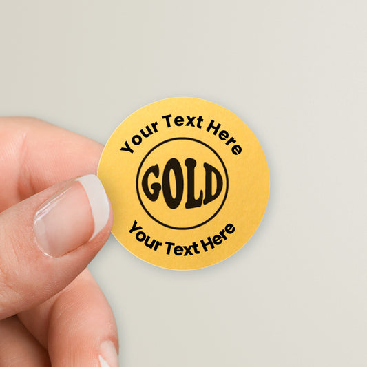 Personalised Metallic Gold Stickers - 25mm