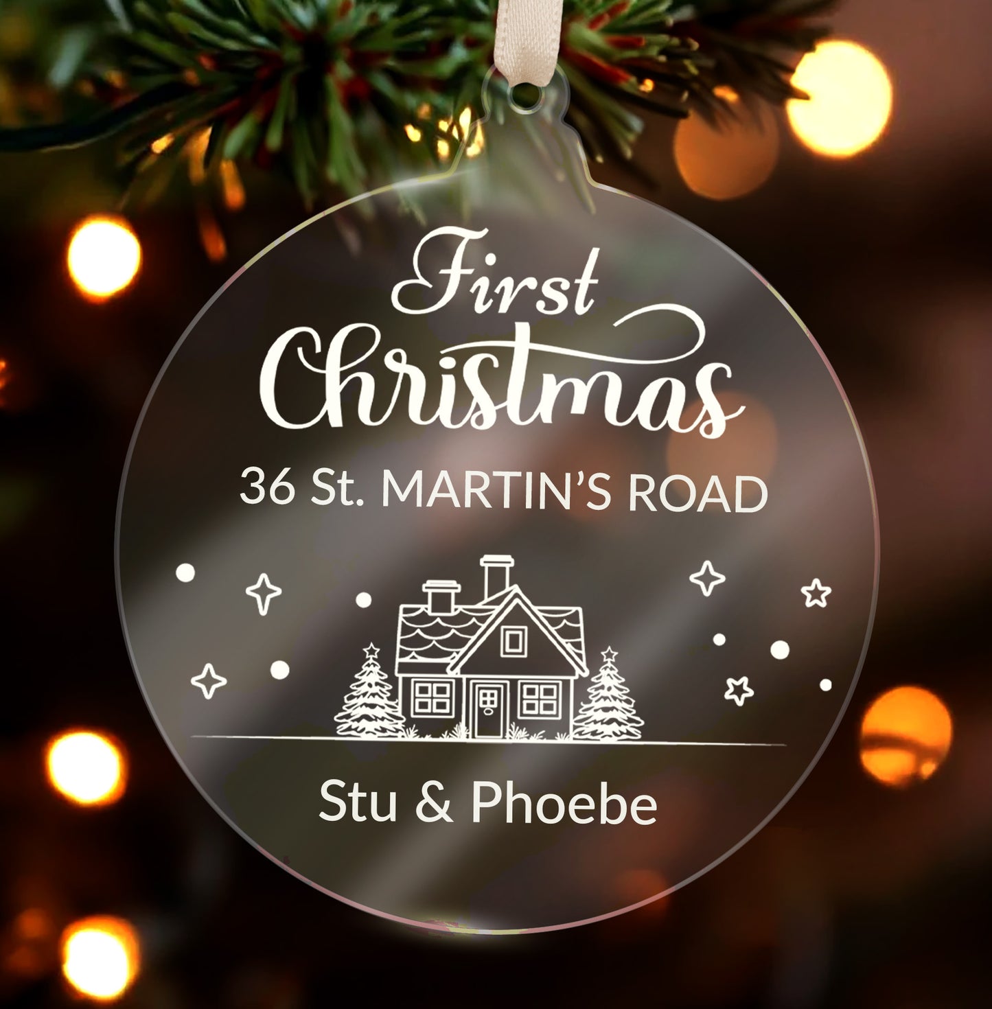 Personalised First Christmas in your New Home Bauble - 80mm
