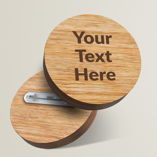 Personalised Bamboo Circular Badge