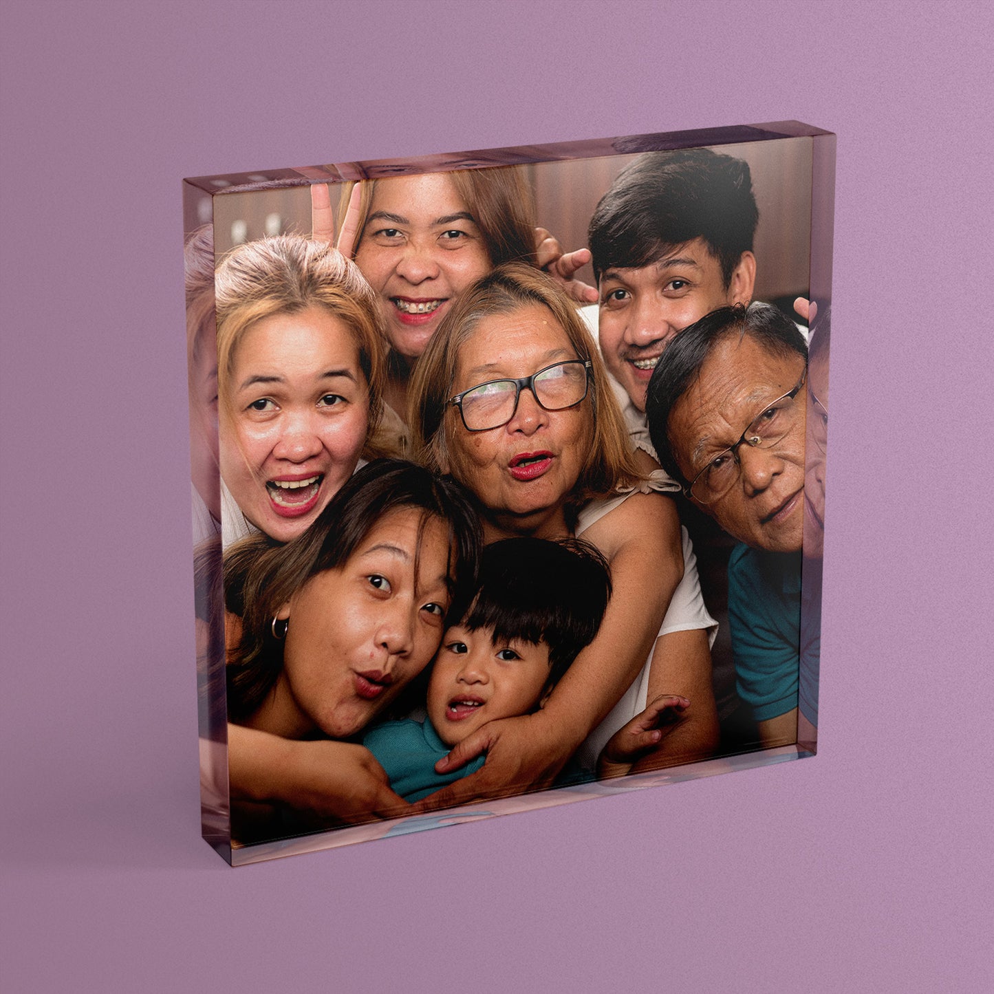 Personalised Photo Upload Anniversary Freestanding Block/Coaster - 100 x 100mm Square