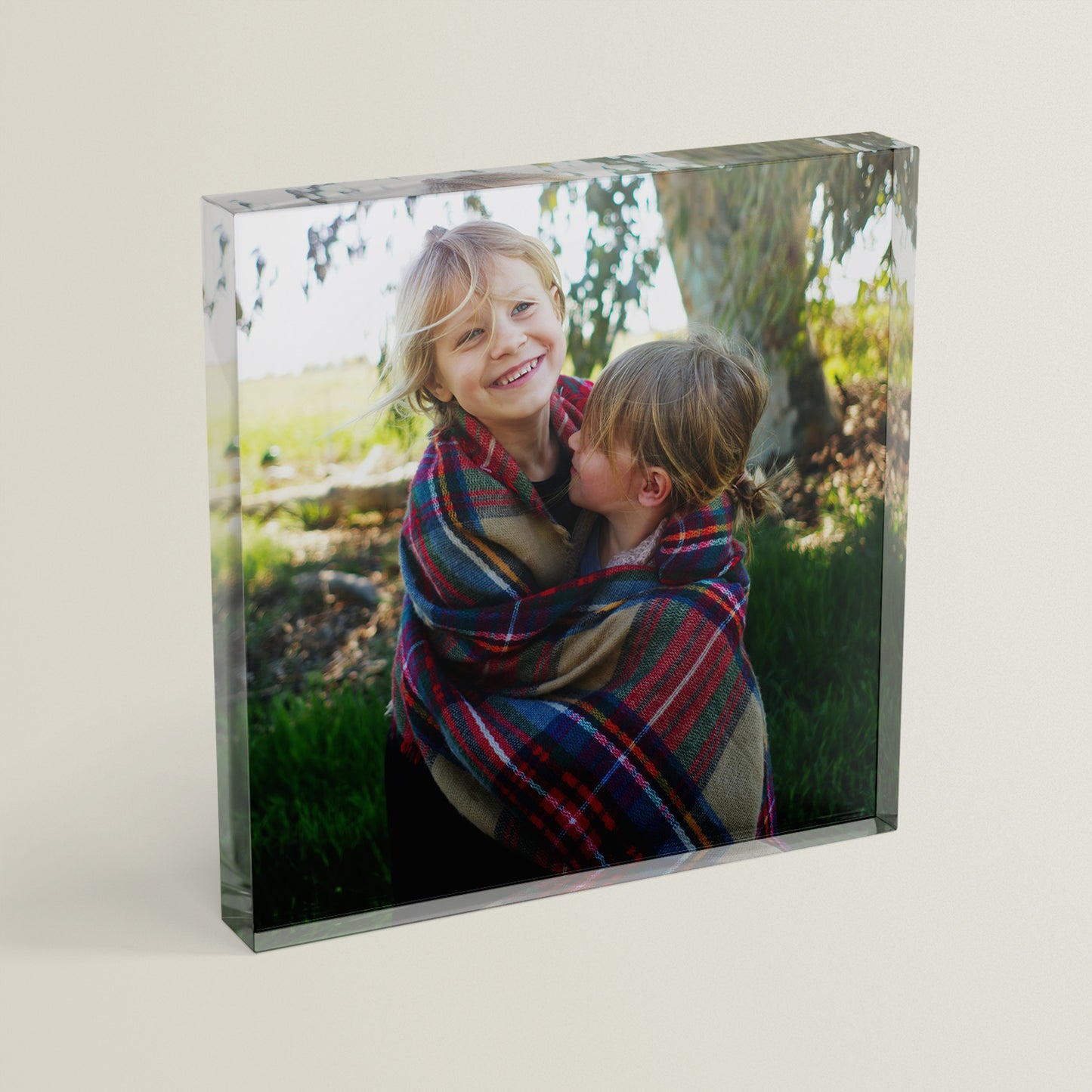 Personalised Photo Upload Anniversary Freestanding Block/Coaster - 100 x 100mm Square