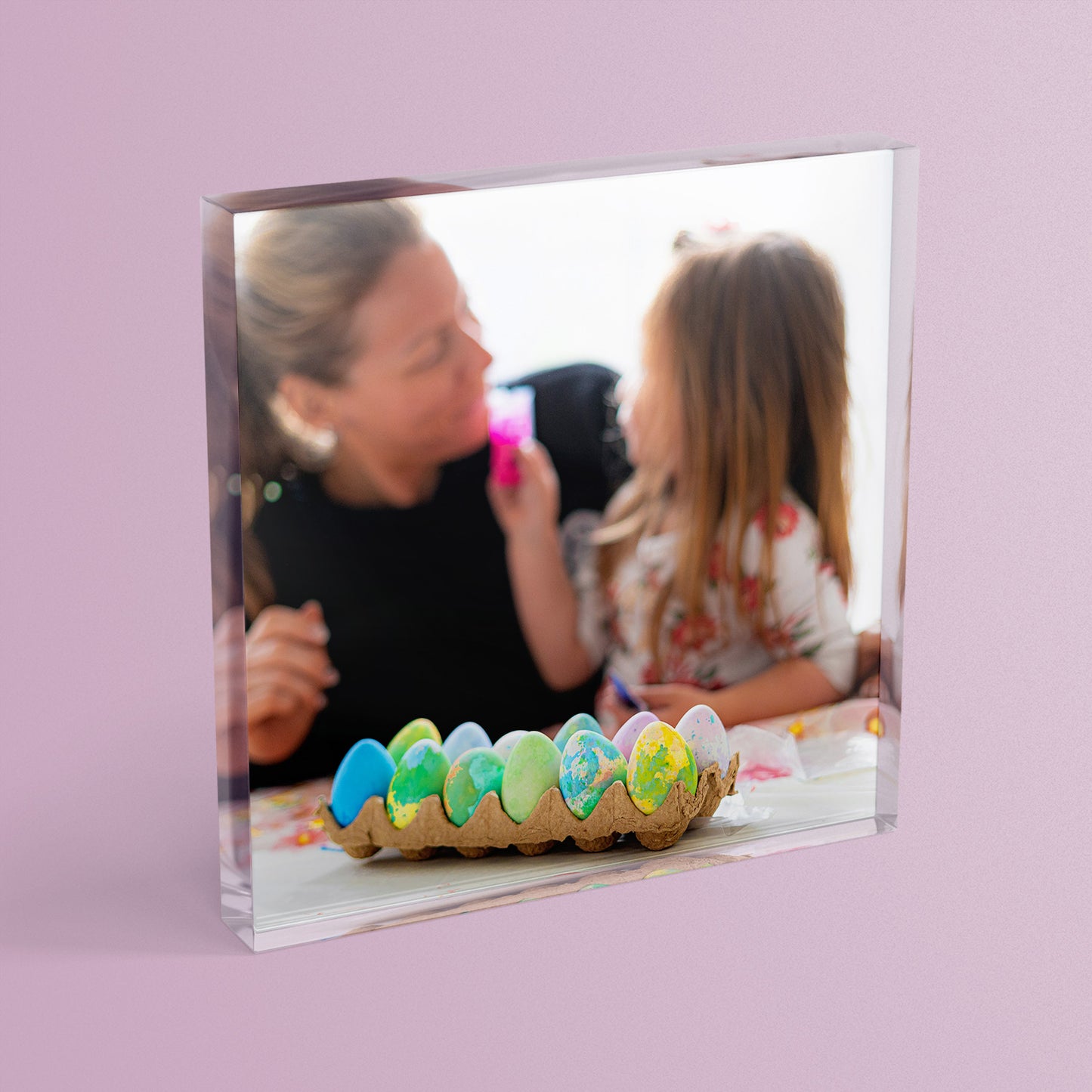 Personalised Photo Upload Anniversary Freestanding Block/Coaster - 100 x 100mm Square