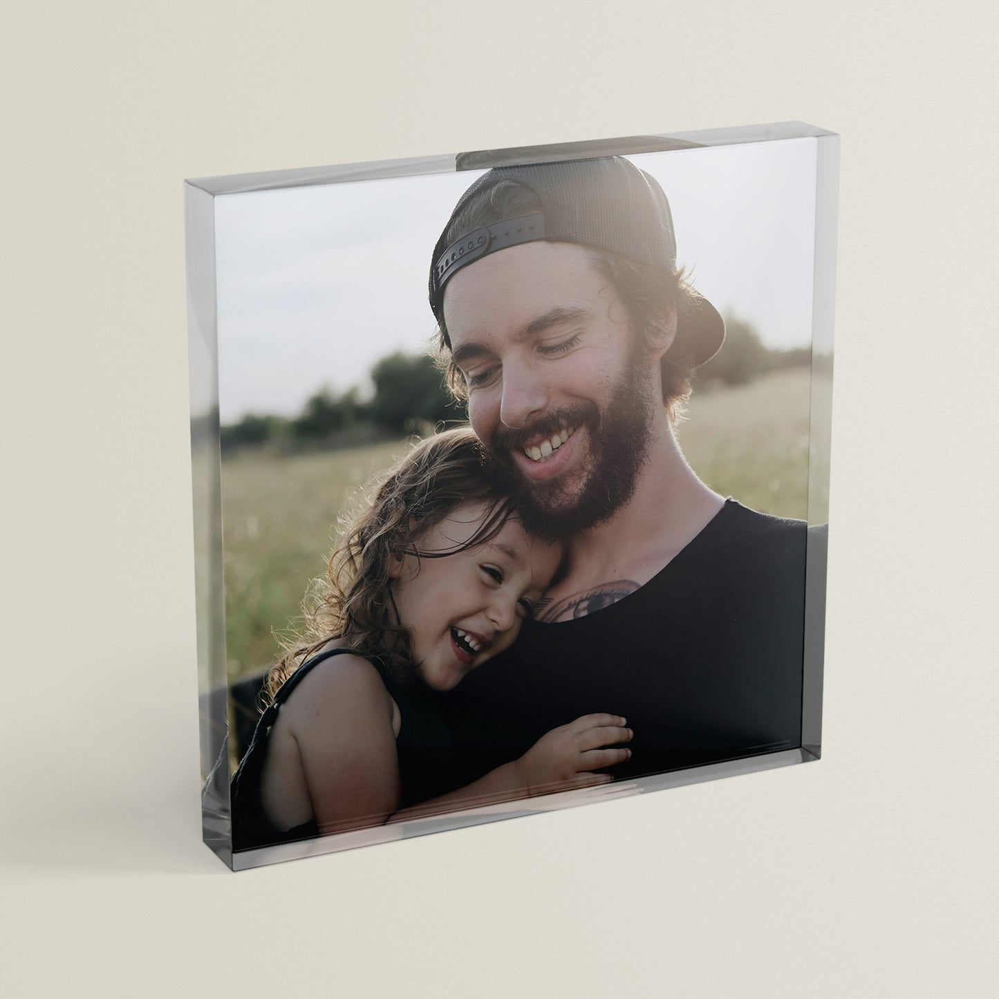 Personalised Photo Upload Anniversary Freestanding Block/Coaster - 100 x 100mm Square