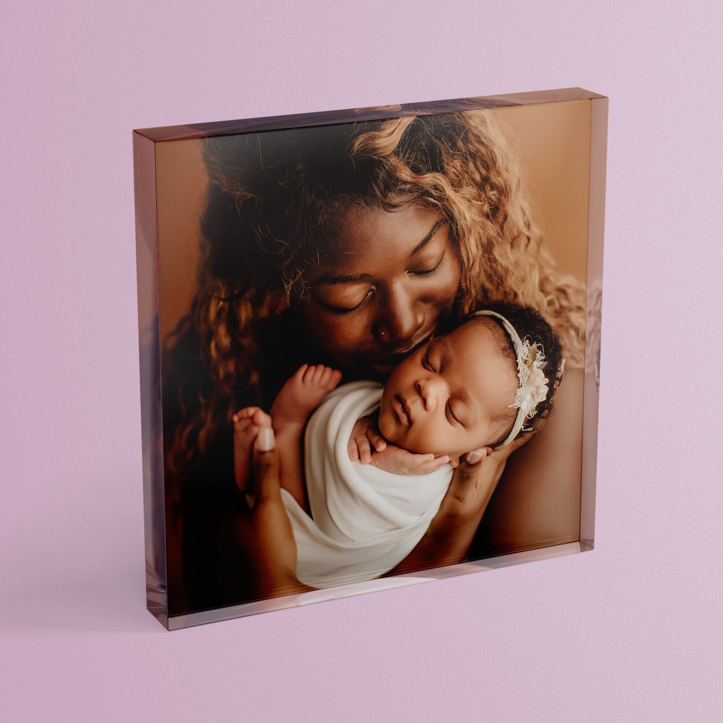 Personalised Photo Upload Anniversary Freestanding Block/Coaster - 100 x 100mm Square