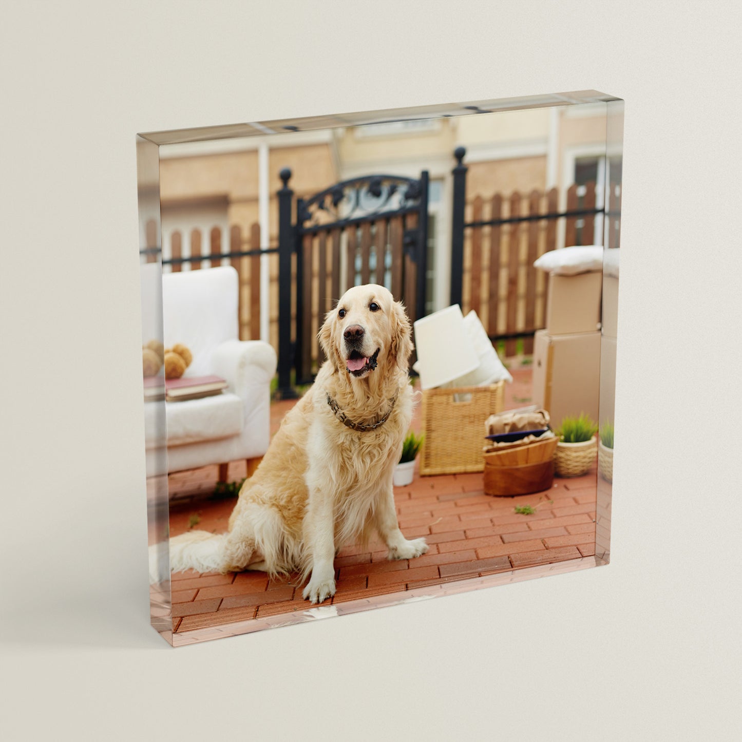 Personalised Photo Upload Anniversary Freestanding Block/Coaster - 100 x 100mm Square
