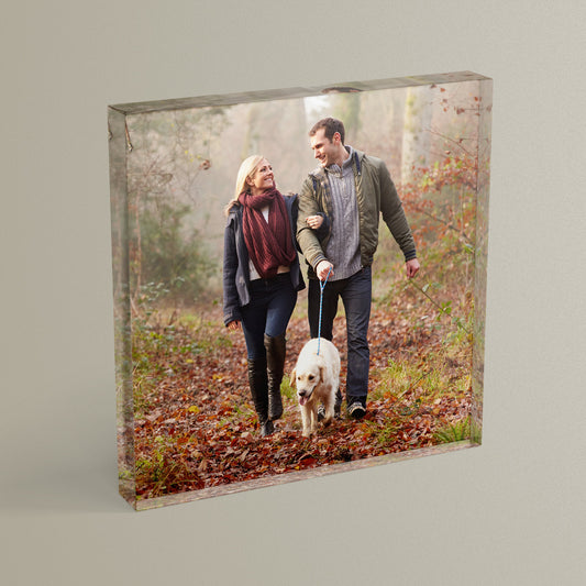 Personalised Photo Upload Anniversary Freestanding Block/Coaster - 100 x 100mm Square