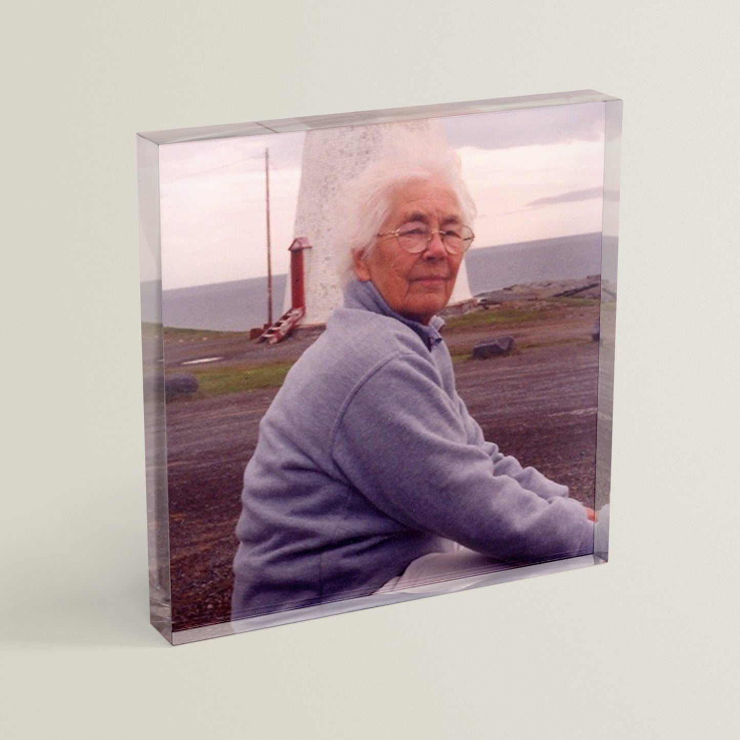 Personalised Photo Upload Anniversary Freestanding Block/Coaster - 100 x 100mm Square
