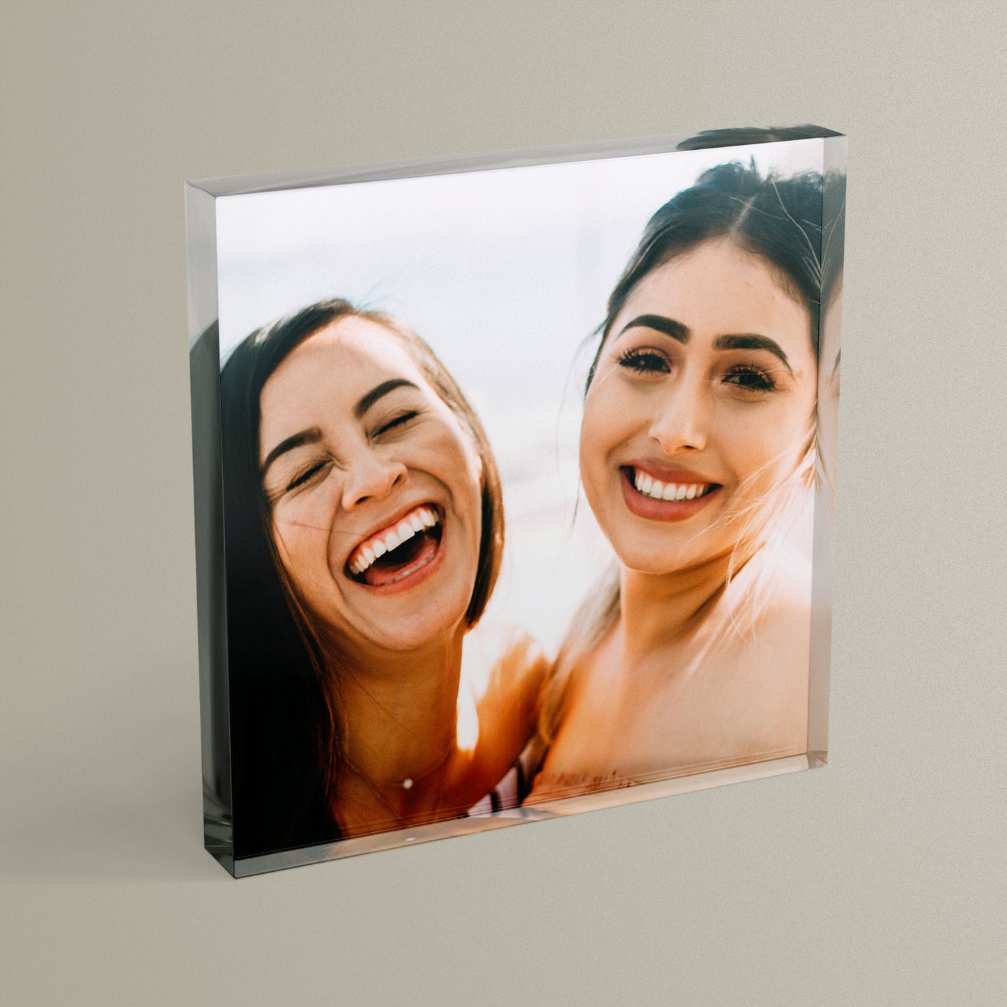 Personalised Photo Upload Anniversary Freestanding Block/Coaster - 100 x 100mm Square