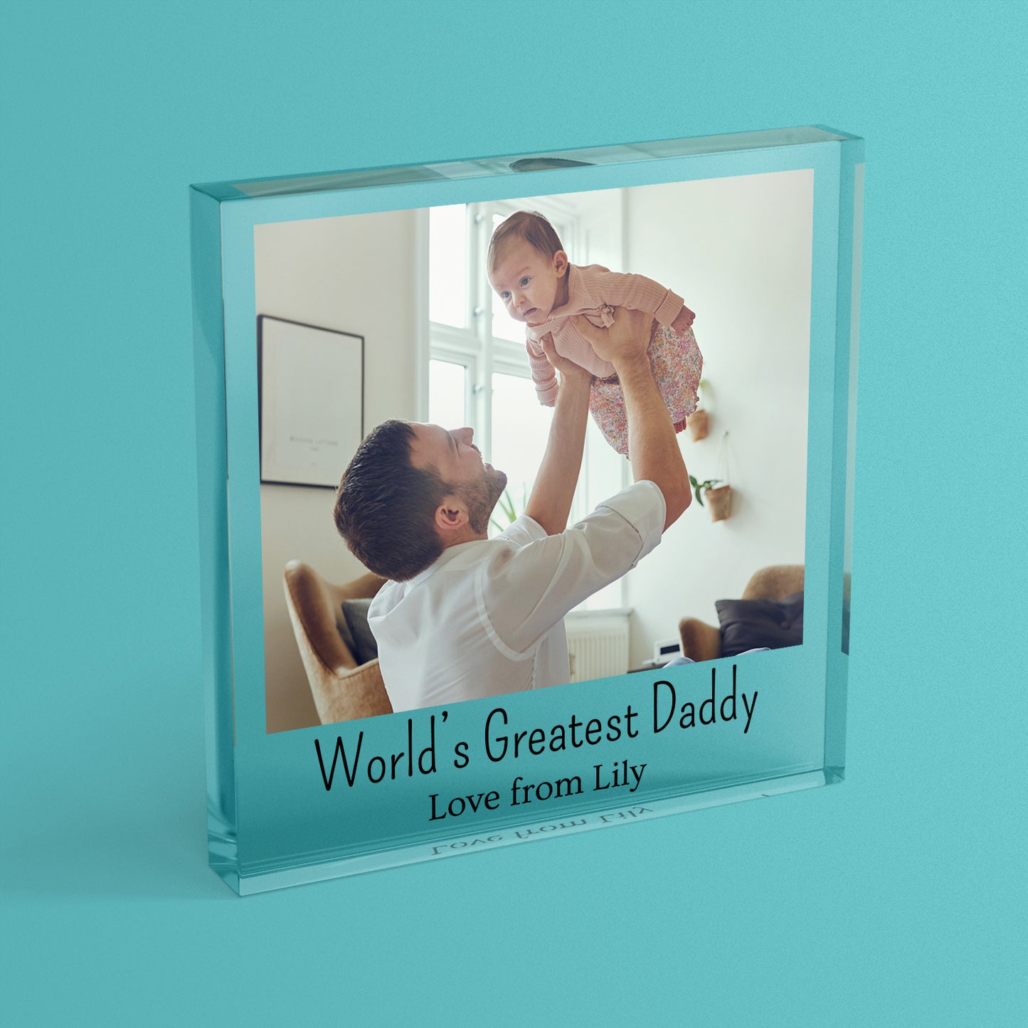 Personalised Polaroid Photo Upload Freestanding Block/Coaster - Wedding - 100mm x 100mm Square
