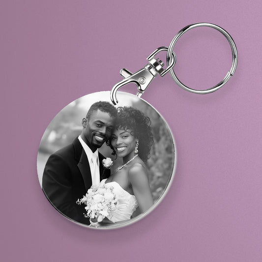 Personalised Photo Upload Circle Keyring - 50mm