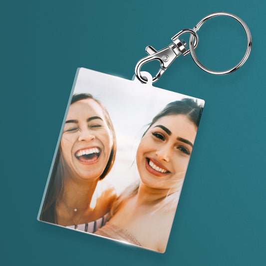 Personalised Photo Upload Rectangle Keyring - 63mm X 51mm