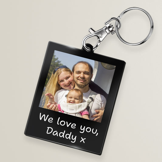 Personalised Instant Photo Style Rectangle Keyring - 63mm X 51mm