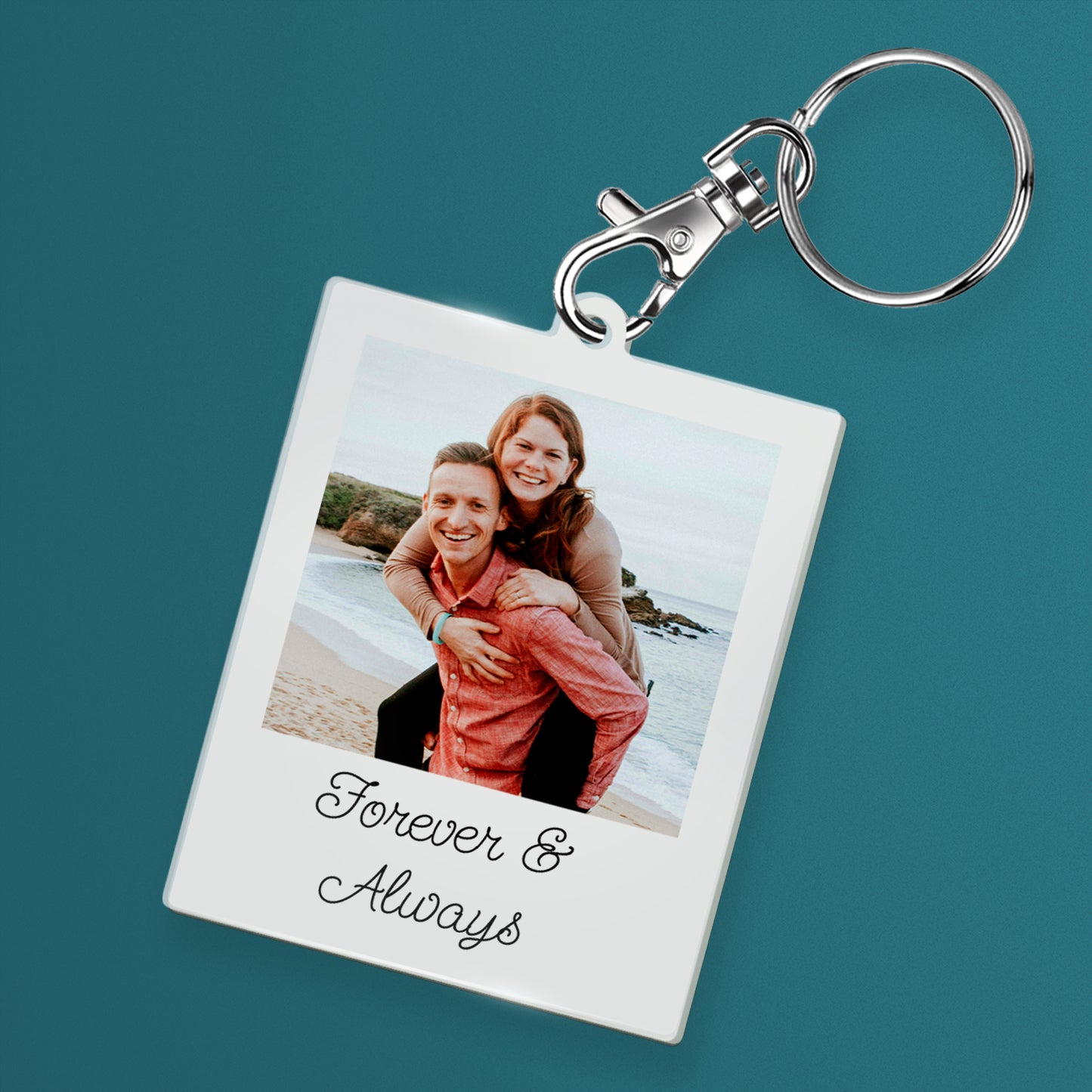 Personalised Pet Photo Rectangle Keyring - 63mm X 51mm