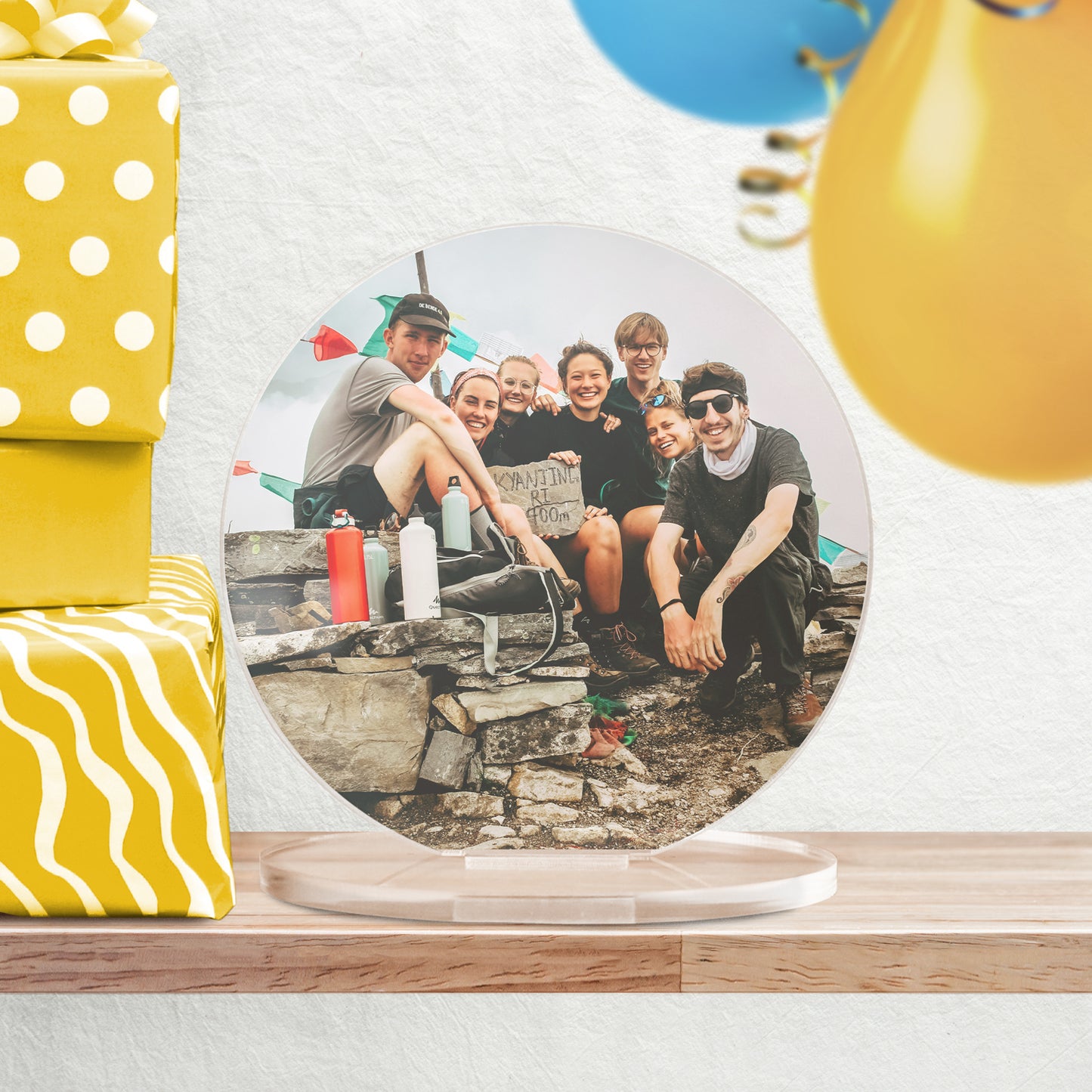 Personalised Full Photo Upload Circle Plaque - Engagement Gift - 100mm