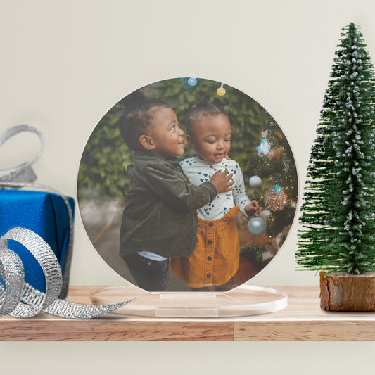 Personalised Full Photo Upload Circle Plaque - Christmas Gift - 100mm