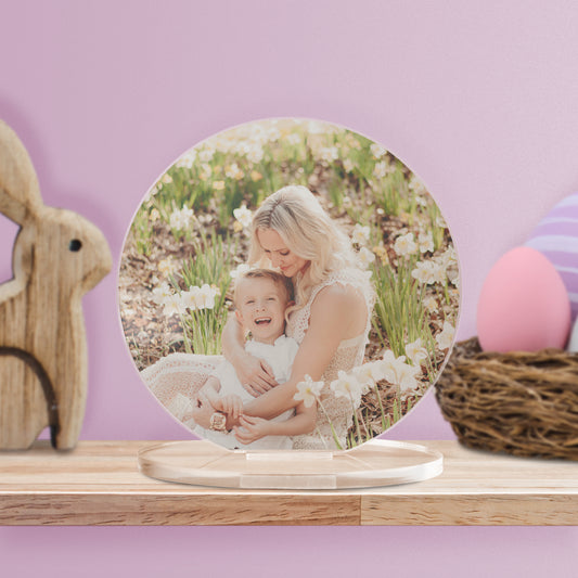 Personalised Full Photo Upload Circle Plaque - Easter Gift - 100mm