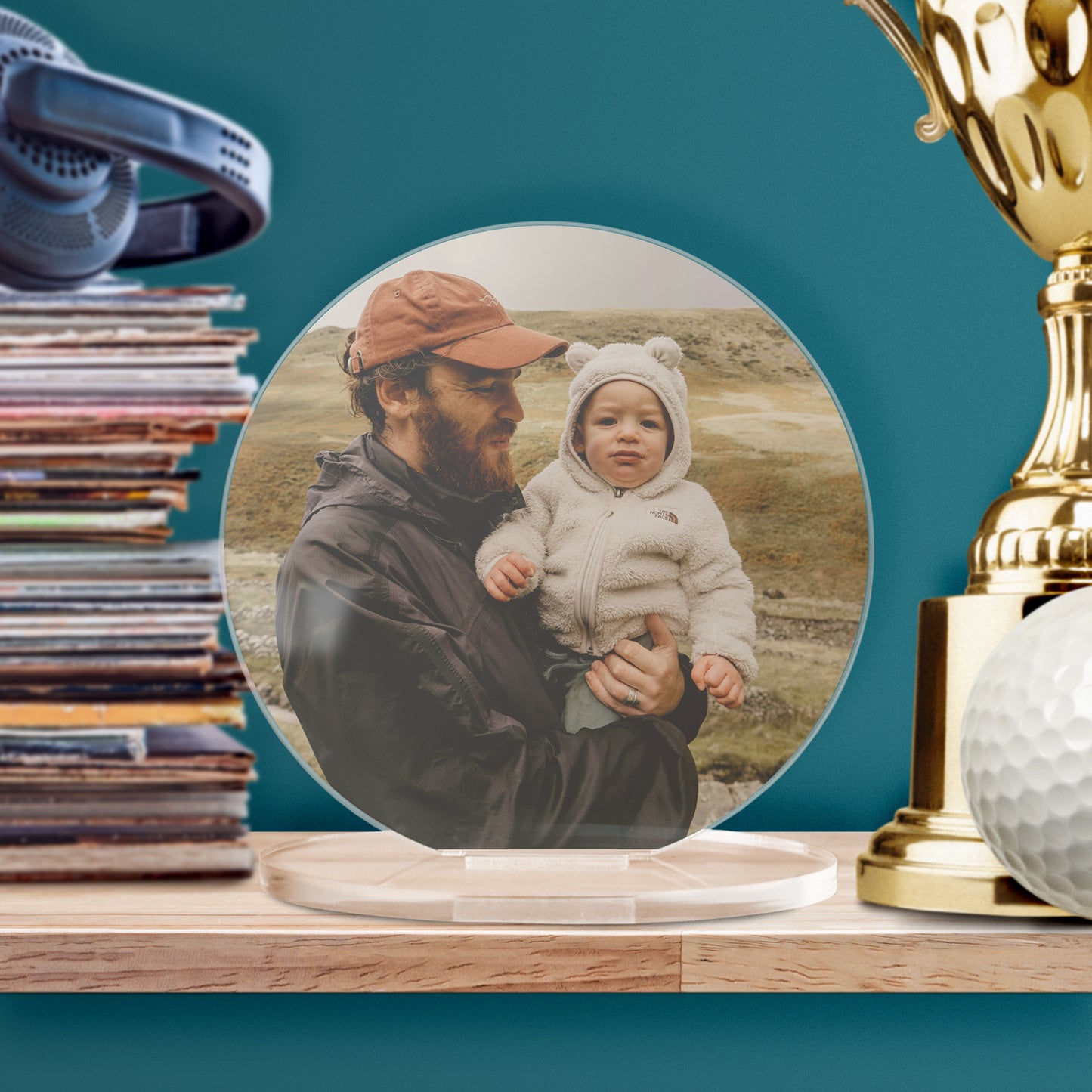 Personalised Full Photo Upload Circle Plaque - Engagement Gift - 100mm