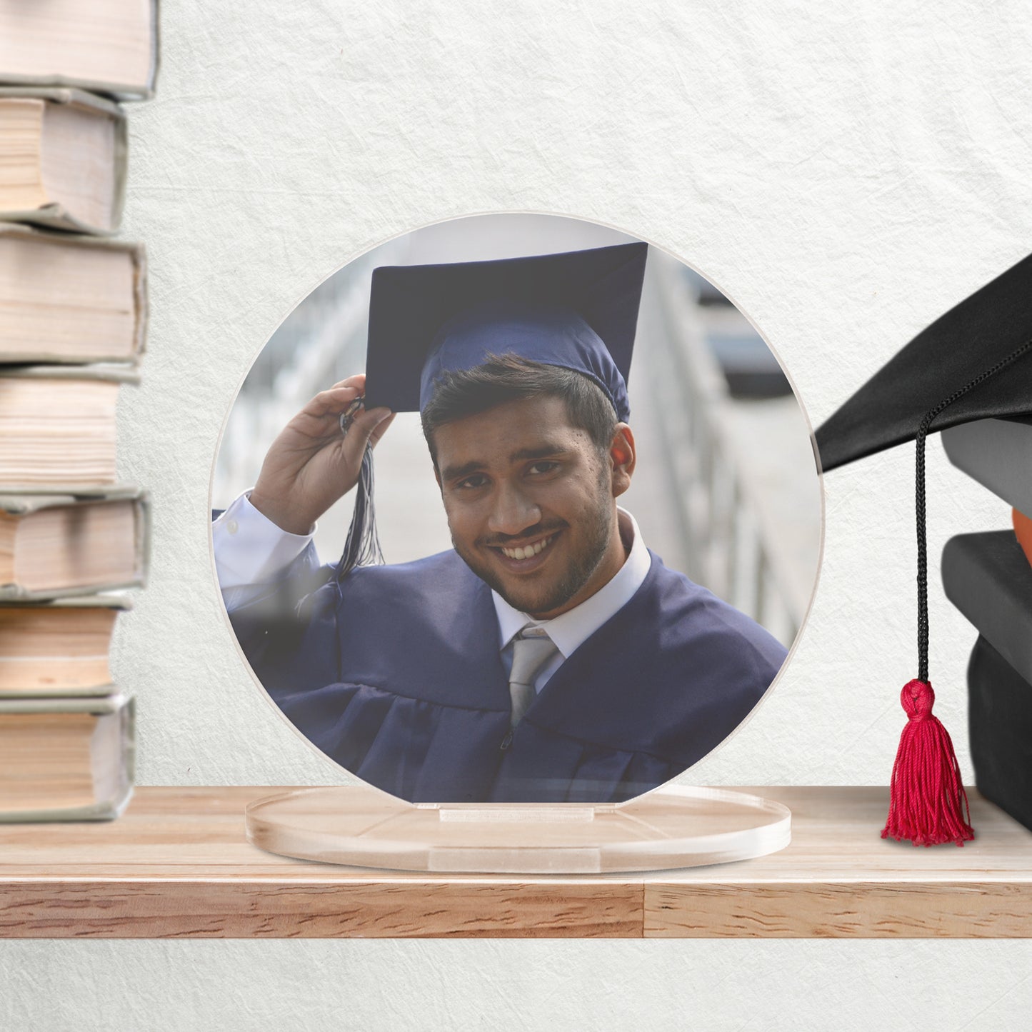 Personalised Full Photo Upload Circle Plaque - Engagement Gift - 100mm