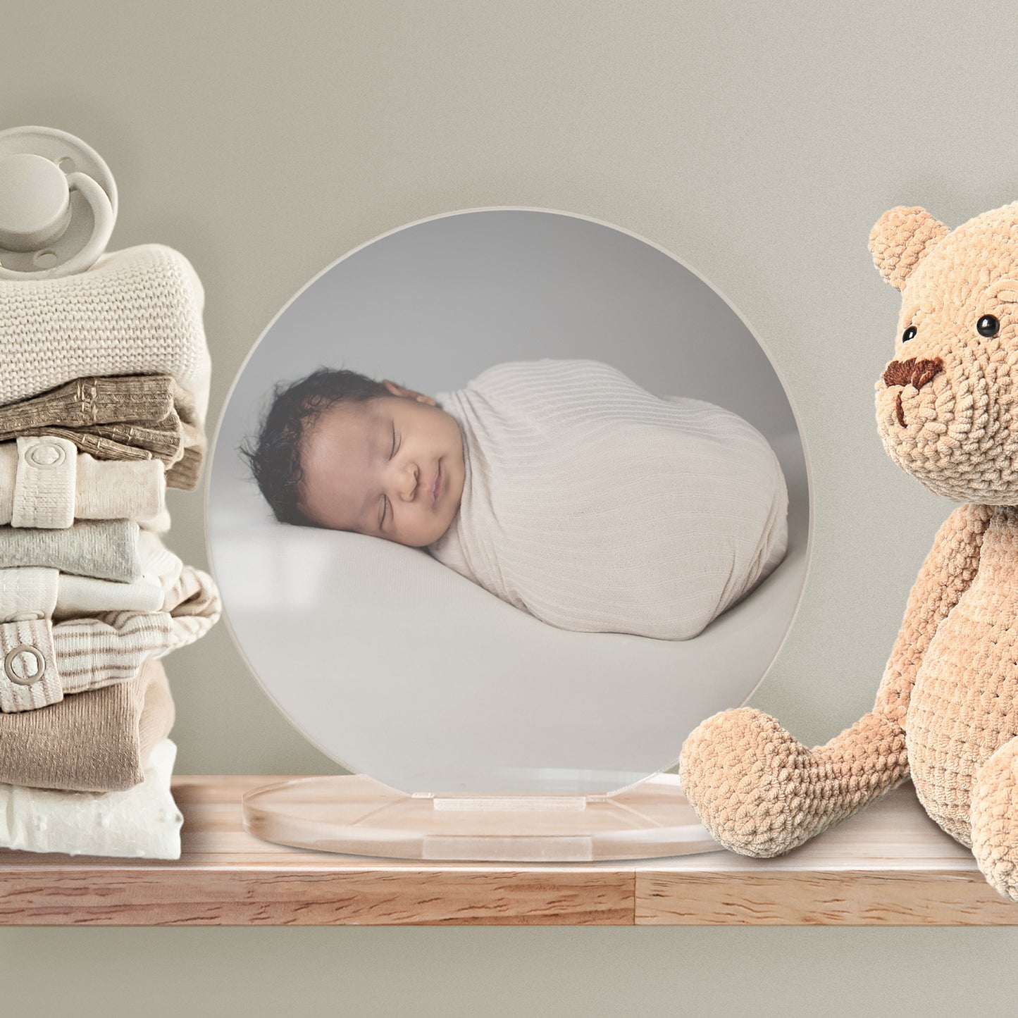 Personalised Full Photo Upload Circle Plaque - Engagement Gift - 100mm