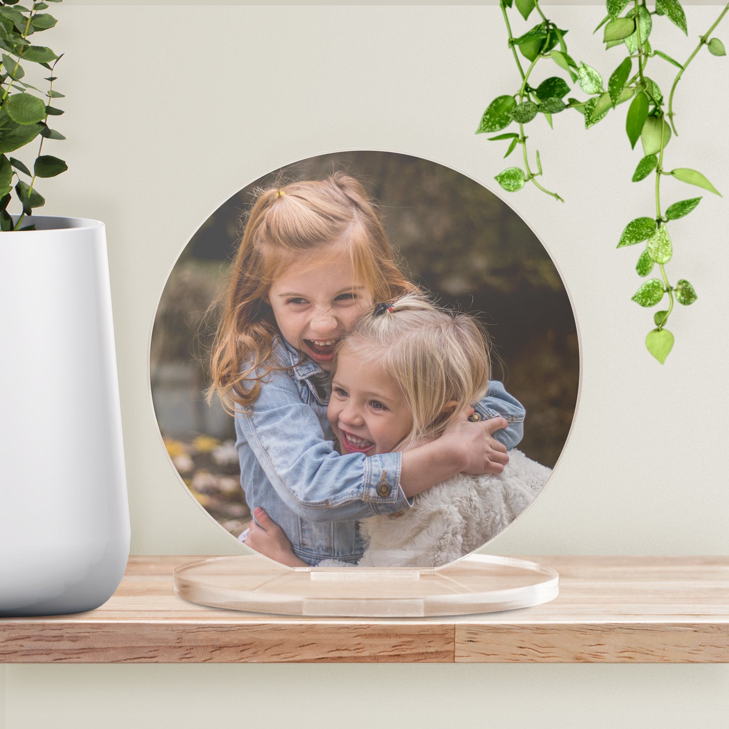 Personalised Full Photo Upload Circle Plaque - Engagement Gift - 100mm