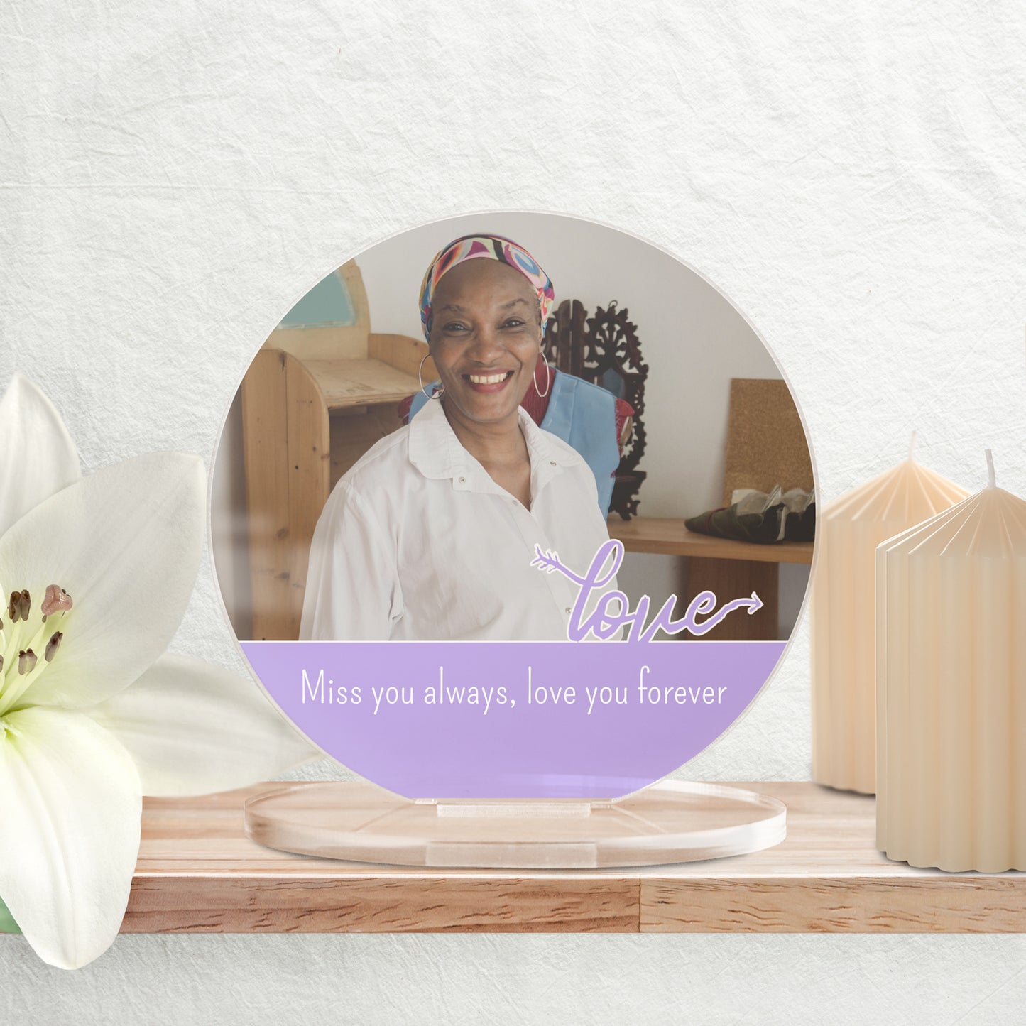 Personalised Love Photo Upload Circle Plaque - Easter Gift - 100mm