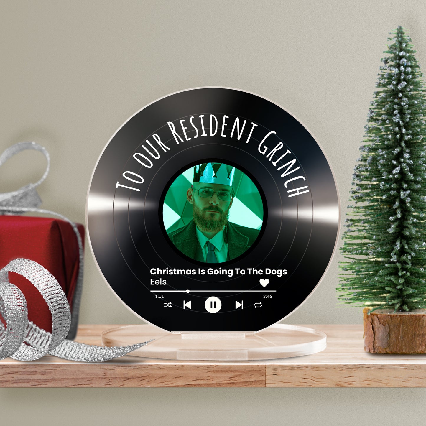 Personalised Upload Vinyl Music Circle Plaque - Valentine's Day - 100mm